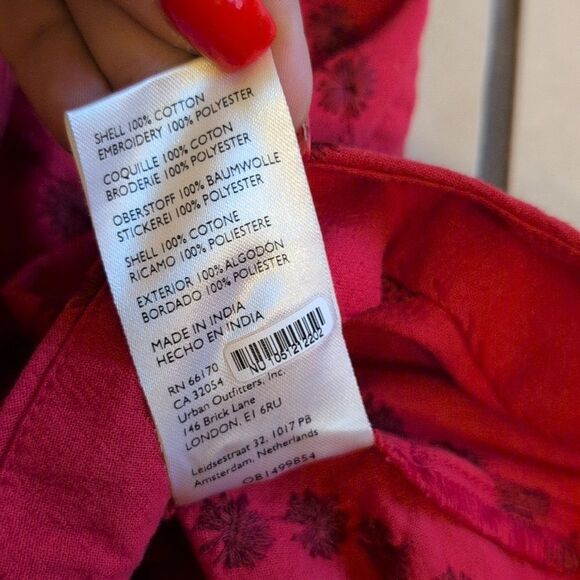 NWT Free People Juni Mini Dress Red Embroidered Cross Back  Size M - Picture 6 of 10